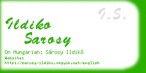 ildiko sarosy business card